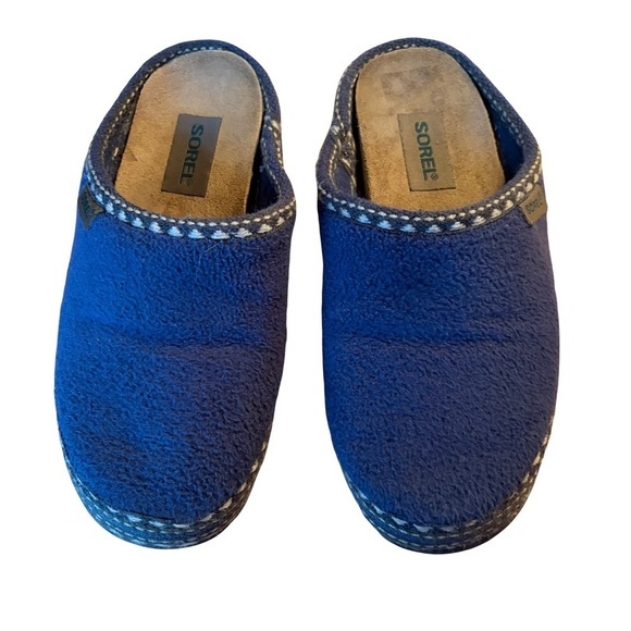 Sorel Shoes - Sorel Royal Blue Fleece Slip-On Clogs/slippers women’s size 7